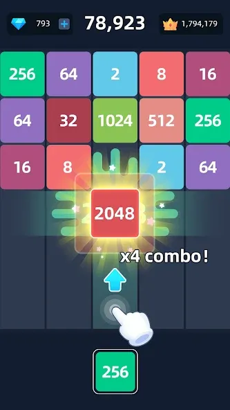 Скачать взлом 2048™ Merge Block Puzzle [MOD: без рекламы и отмена ходов] — скриншот 4