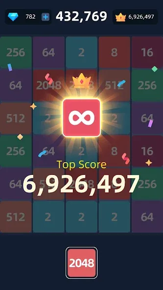 Скачать взлом 2048™ Merge Block Puzzle [MOD: без рекламы и отмена ходов] — скриншот 5