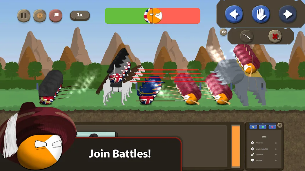 Countryballs at War [MOD: безлимитные ресурсы и усиленная армия] (Бесплатно / APK) — скриншот 3
