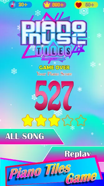 Взломанная RaptorGamer Piano Tiles [MOD: все песни и бесконечные жизни] на Андроид — скриншот 5