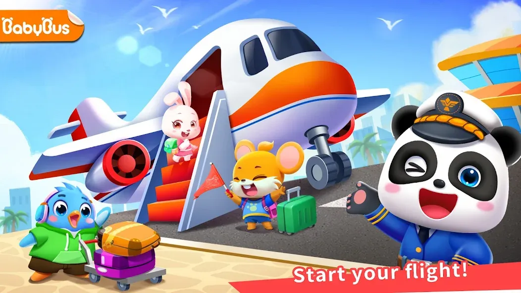 Baby Panda's Airport [MOD: без рекламы и открыты все самолеты] на Андроид — скриншот 1