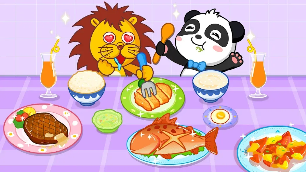 Скачать взлом My Baby Panda Chef [MOD: новые рецепты и все блюда] — скриншот 5