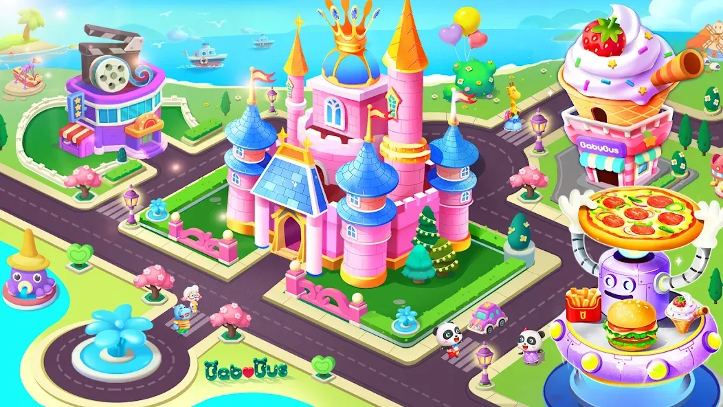 Baby Panda's City [MOD: безлимитные монеты и все локации открыты] (Бесплатно / APK) — скриншот 1