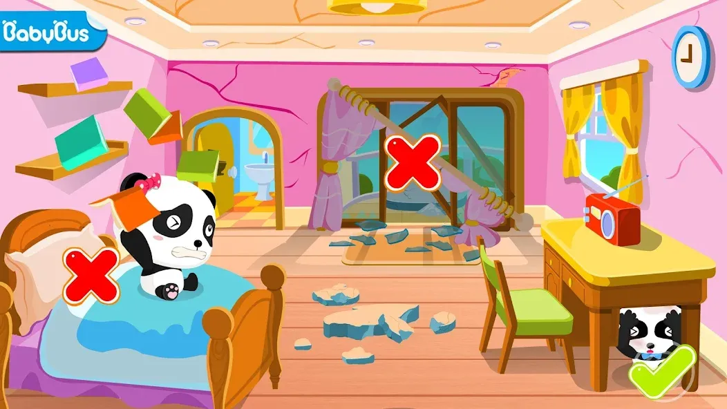 Baby Panda Earthquake Safety 1 [MOD: обучение безопасности без ограничений] последняя версия — скриншот 1