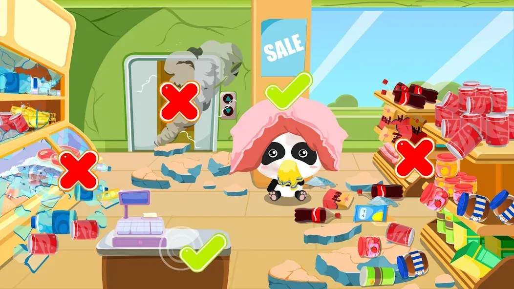 Baby Panda Earthquake Safety 1 [MOD: обучение безопасности без ограничений] последняя версия — скриншот 3