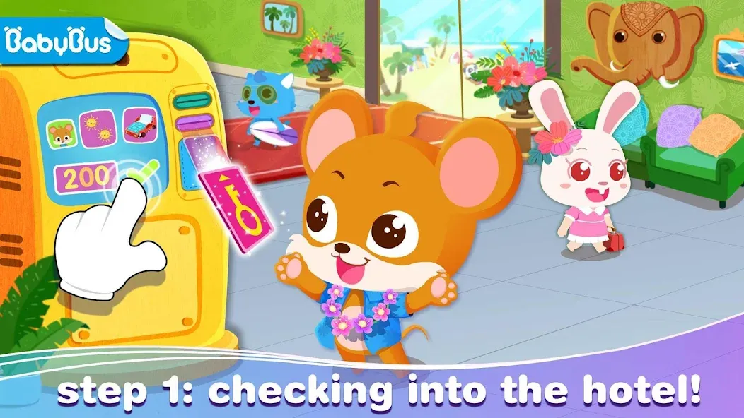 Взломанная Baby Panda’s Summer: Vacation [MOD: безлимитные деньги и все предметы] на Андроид — скриншот 1