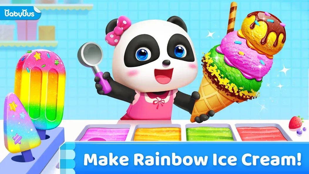 Little Panda's Ice Cream Games [MOD: много мороженого и открыты все уровни] (Бесплатно / APK) — скриншот 1