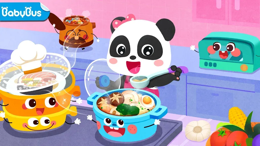 Скачать взлом Baby Panda's Kitchen Party [MOD: безлимитные монеты и открыты все рецепты] — скриншот 1