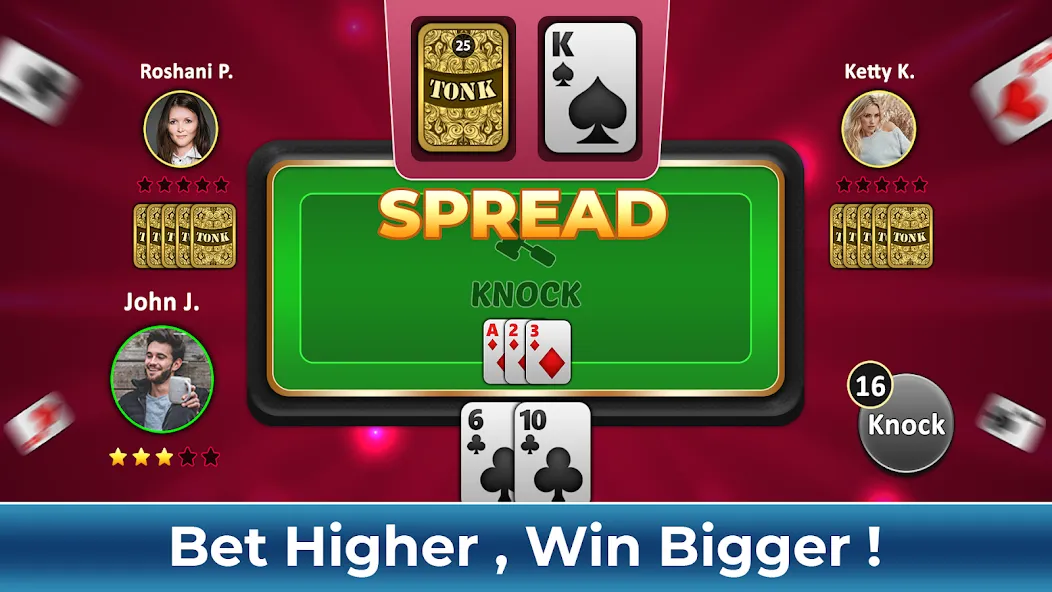 Tonk Rummy Card Game [MOD: безлимитные монеты и все уровни открыты] последняя версия — скриншот 2