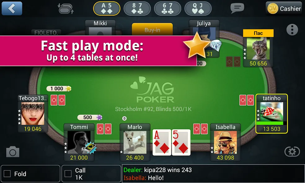 Jag Poker HD [MOD: безлимитные фишки и открыты все столы] (Бесплатно / APK) — скриншот 2