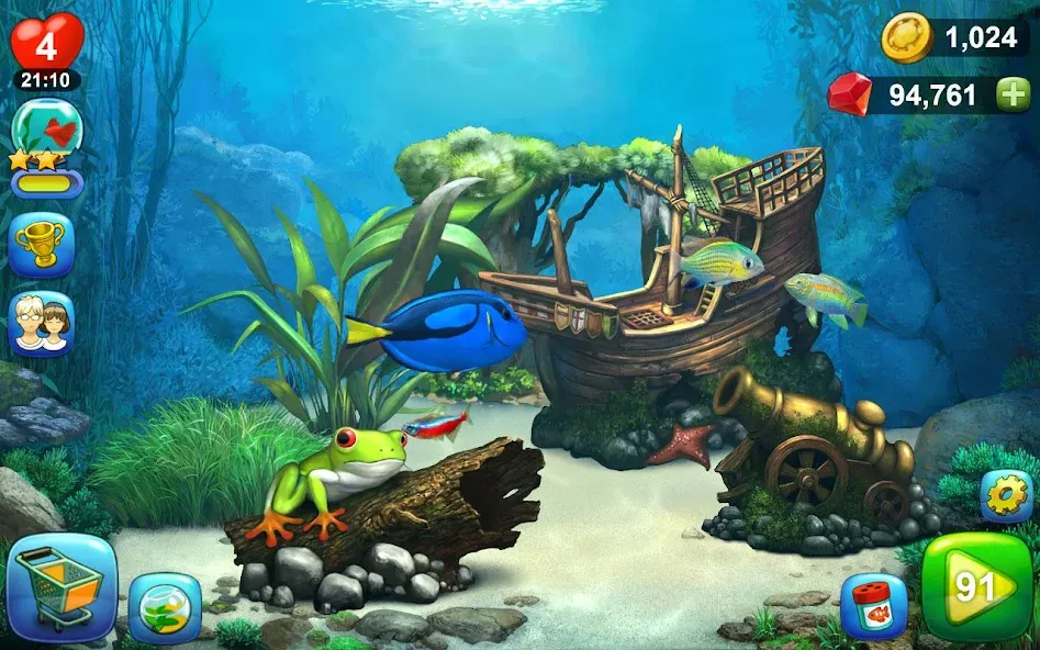 Aquantika [MOD: неограниченные ресурсы и премиум-улучшения] на Андроид — скриншот 4