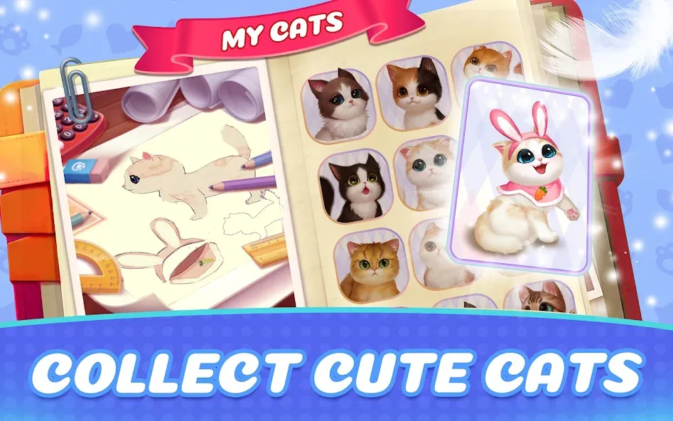 Скачать Kitten Match [MOD: безлимитные жизни и подсказки] на телефон — скриншот 2