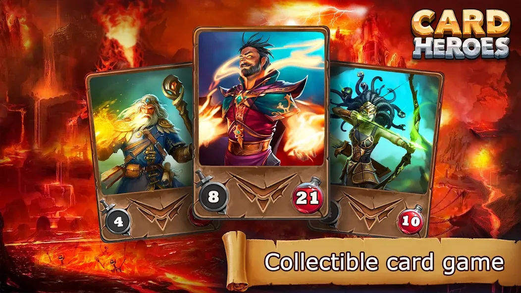 Скачать Card Heroes: TCG/CCG deck Wars [MOD: безлимитные монеты и все карты открыты] на телефон — скриншот 1