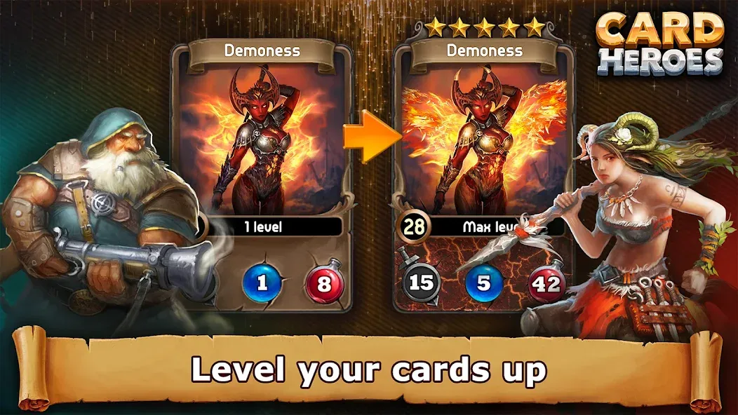 Скачать Card Heroes: TCG/CCG deck Wars [MOD: безлимитные монеты и все карты открыты] на телефон — скриншот 4