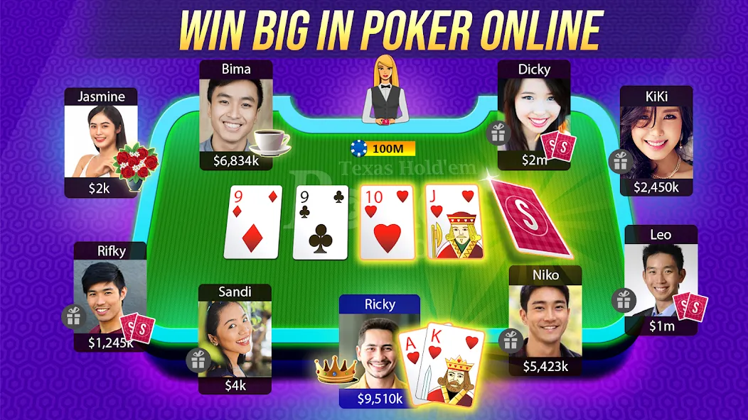 Texas Holdem Poker Online [MOD: безлимитные фишки и открыты турниры] на Андроид — скриншот 1