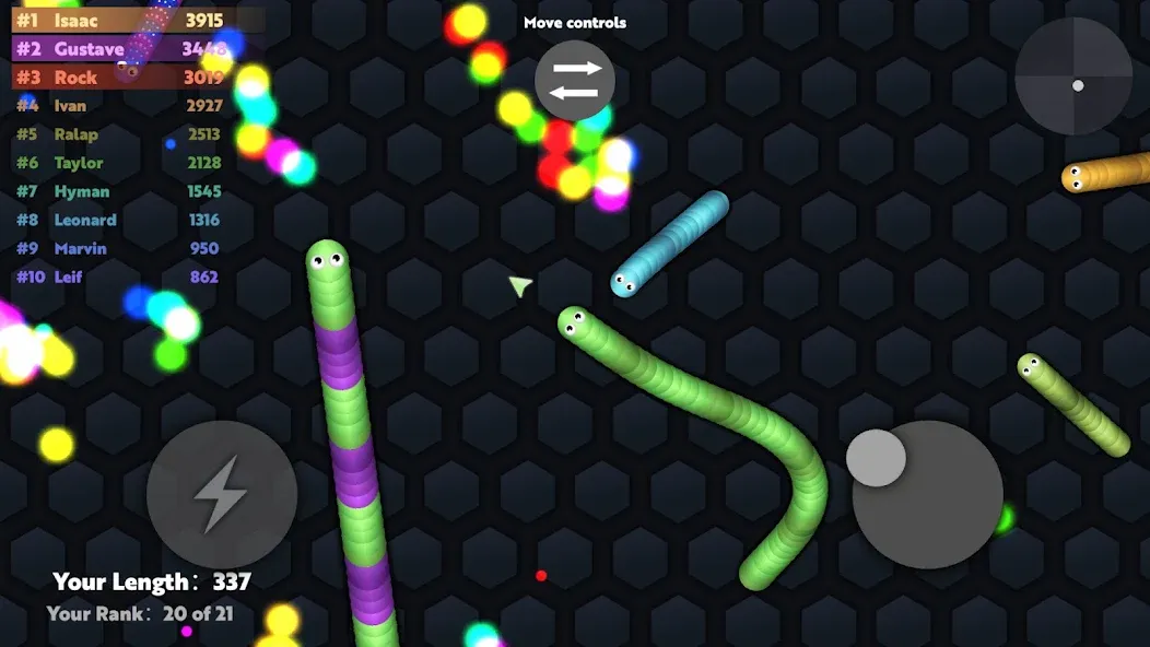 Скачать Slide.io - Hungry Snake Game [MOD: без рекламы и много монет] на телефон — скриншот 1