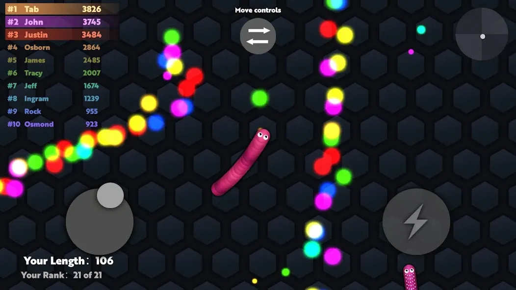 Скачать Slide.io - Hungry Snake Game [MOD: без рекламы и много монет] на телефон — скриншот 4