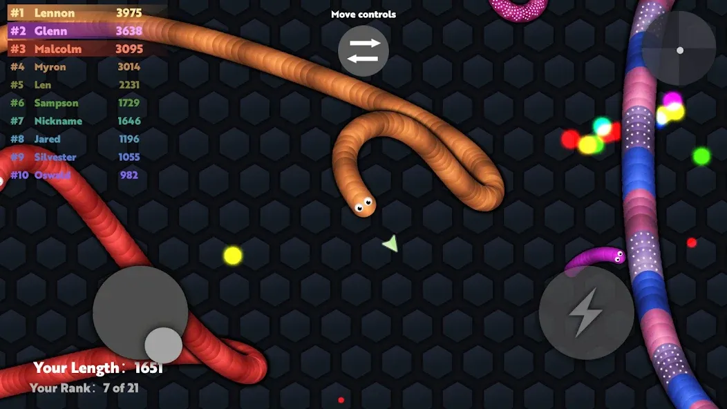 Скачать Slide.io - Hungry Snake Game [MOD: без рекламы и много монет] на телефон — скриншот 5
