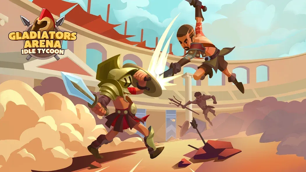 Скачать Gladiators Arena: Idle Tycoon [MOD: безлимитные деньги и алмазы] — скриншот 1