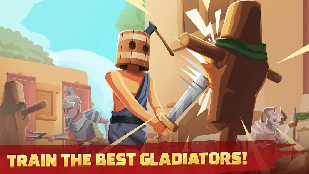 Скачать Gladiators Arena: Idle Tycoon [MOD: безлимитные деньги и алмазы] — скриншот 2