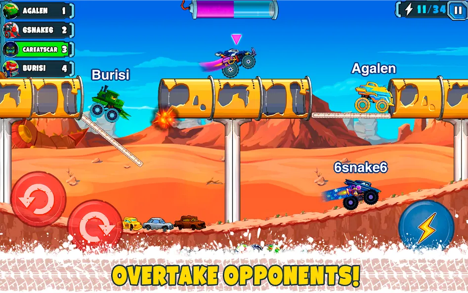 Car Eats Car Multiplayer Race [MOD: безлимитные деньги и все машины] на Андроид — скриншот 1