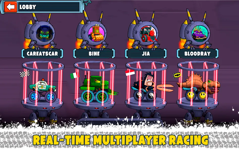 Car Eats Car Multiplayer Race [MOD: безлимитные деньги и все машины] на Андроид — скриншот 2