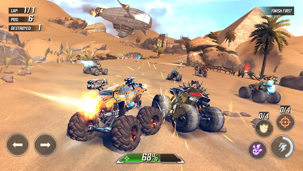 RACE: Rocket Arena Car Extreme [MOD: безлимитные деньги и улучшенное оружие] последняя версия — скриншот 1