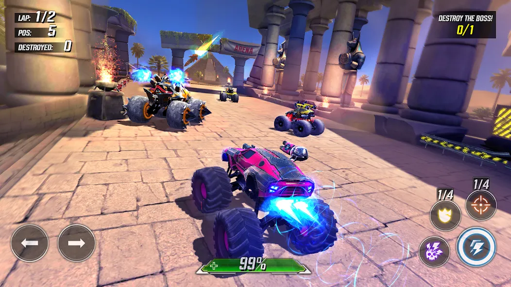 RACE: Rocket Arena Car Extreme [MOD: безлимитные деньги и улучшенное оружие] последняя версия — скриншот 5