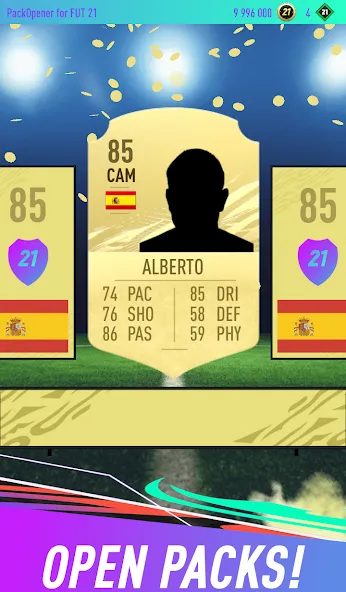 Скачать взлом Pack Opener for FUT 21 [MOD: безлимитные монеты и редкие паки] — скриншот 1