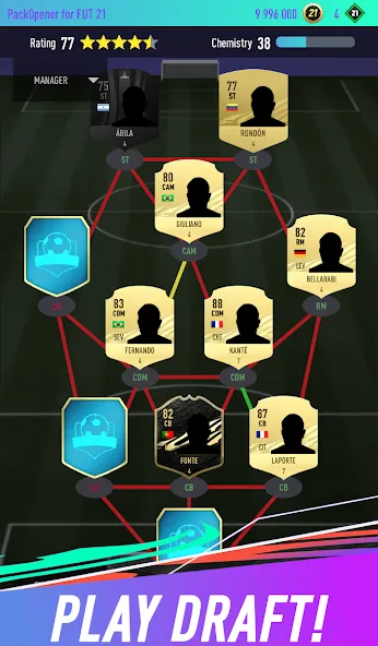 Скачать взлом Pack Opener for FUT 21 [MOD: безлимитные монеты и редкие паки] — скриншот 3