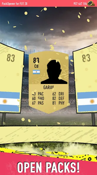 Pack Opener for FUT 20 by SMOQ [MOD: улучшенный симулятор открытия паков] (Бесплатно / APK) — скриншот 1