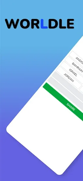 Worldle - Guess the Country [MOD: безлимитные попытки и подсказки] (Бесплатно / APK) — скриншот 1