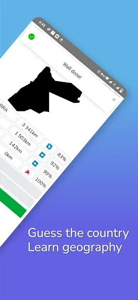 Worldle - Guess the Country [MOD: безлимитные попытки и подсказки] (Бесплатно / APK) — скриншот 2
