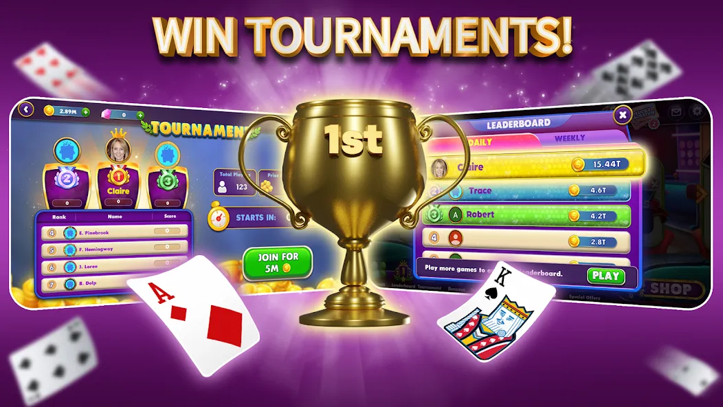 Скачать Gin Rummy Elite: Online Game [MOD: безлимитные фишки и быстрая игра] на телефон — скриншот 4
