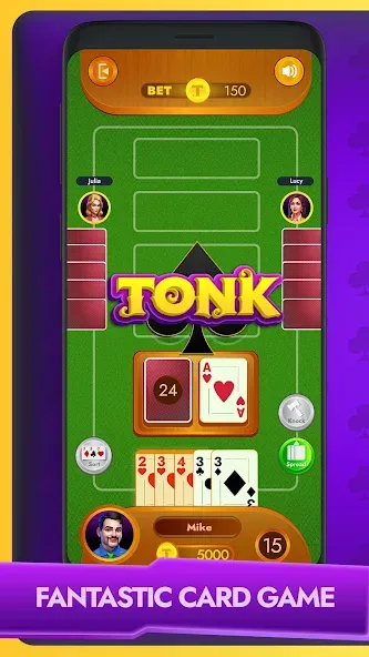 Tonk - Classic Card Game [MOD: безлимитные деньги и подсказки] последняя версия — скриншот 1