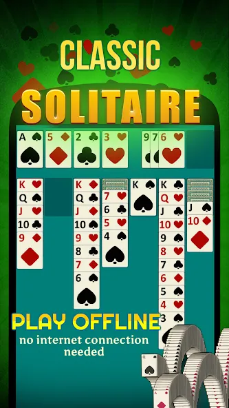 Скачать Solitaire - Offline Card Games [MOD: без рекламы и все карты открыты] — скриншот 1