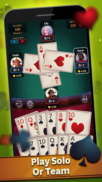 Spades - Offline Card Games [MOD: без рекламы и все режимы открыты] последняя версия — скриншот 2