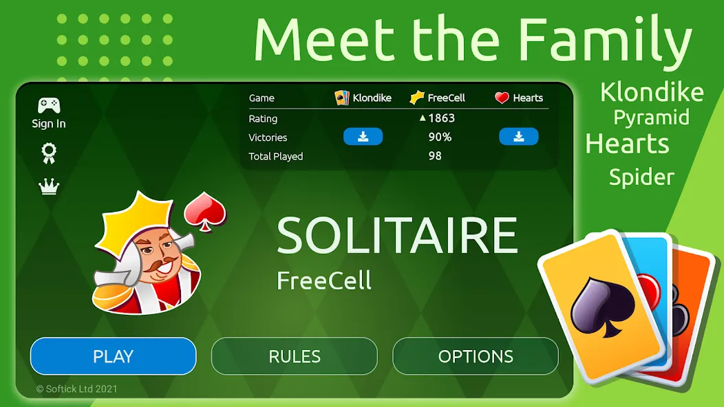 Скачать взлом FreeCell [MOD: открыты все уровни и подсказки] — скриншот 2