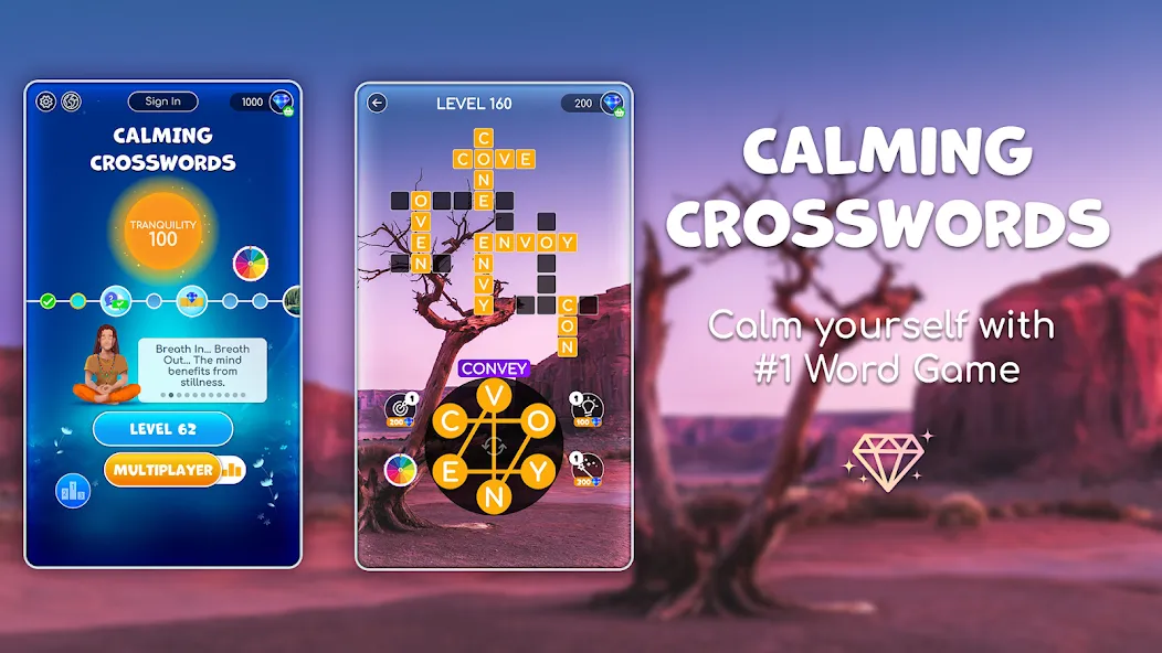 Calming Crosswords Word Puzzle [MOD: без рекламы и подсказки бесплатно] — Скачать бесплатно (APK) — скриншот 1
