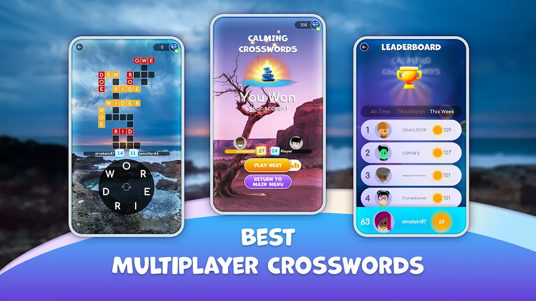 Calming Crosswords Word Puzzle [MOD: без рекламы и подсказки бесплатно] — Скачать бесплатно (APK) — скриншот 3