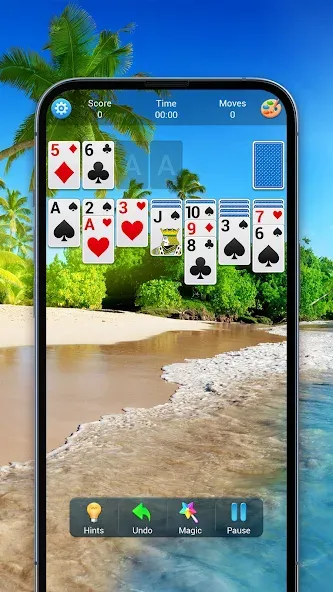 Взломанная Solitaire, Klondike Card Games [MOD: безлимитные подсказки и отмены хода] на Андроид — скриншот 4