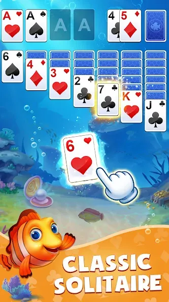 Скачать Solitaire: Fish Master [MOD: безлимитные монеты и рыбки] на телефон — скриншот 1