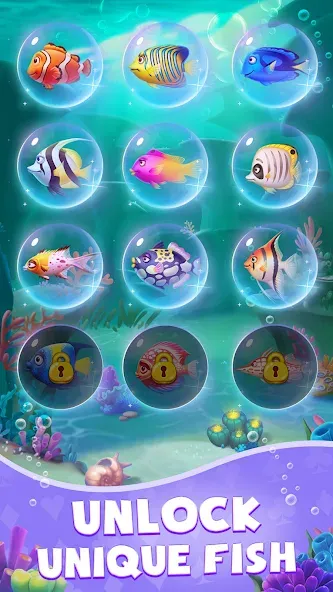 Скачать Solitaire: Fish Master [MOD: безлимитные монеты и рыбки] на телефон — скриншот 3
