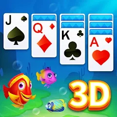 Взломанная Solitaire 3D Fish [MOD: безлимитные монеты и все рыбы открыты] на Андроид