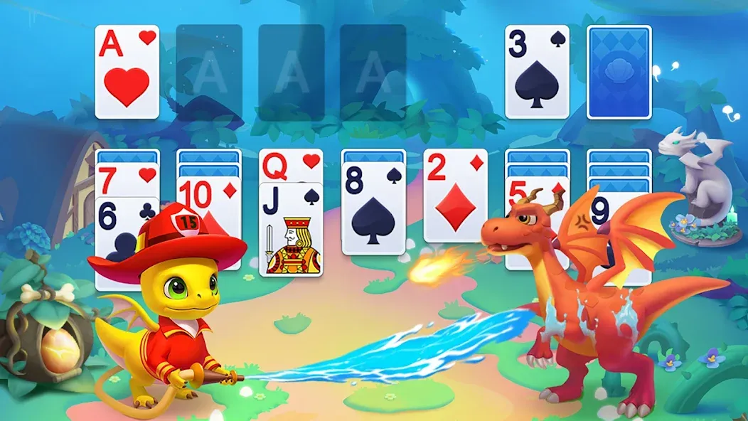 Solitaire Dragons [MOD: бесконечные монеты и бонусы] — Скачать бесплатно (APK) — скриншот 2