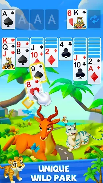 Скачать Solitaire - Wild Park [MOD: безлимитные подсказки и джокеры] на телефон — скриншот 4