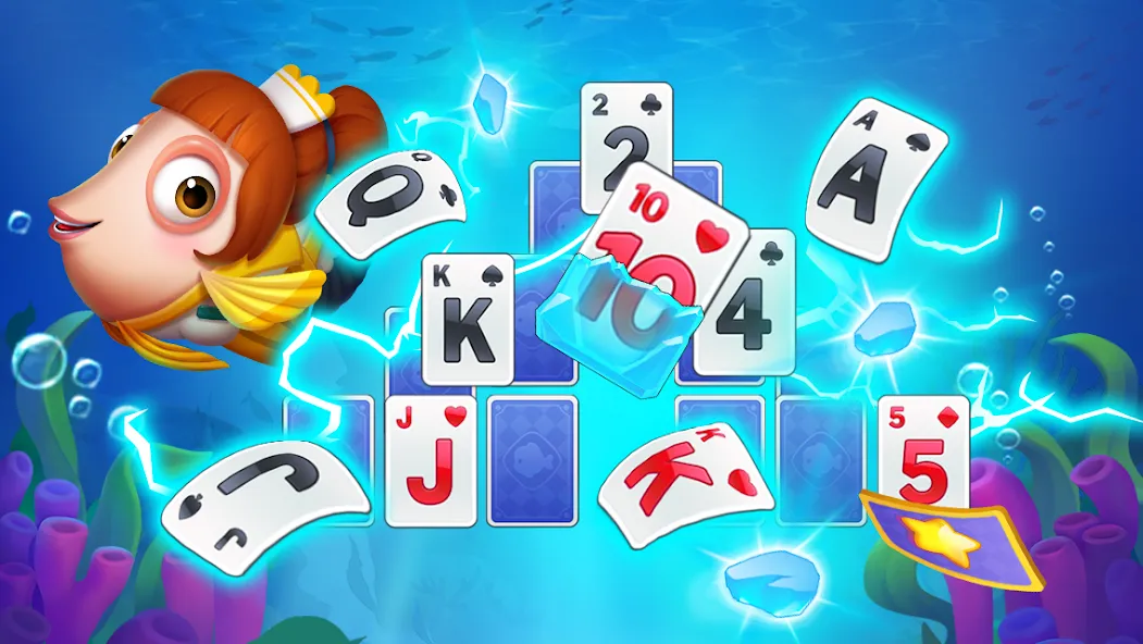 Solitaire TriPeaks Fish [MOD: безлимитные монеты и бонусы] на Андроид — скриншот 2