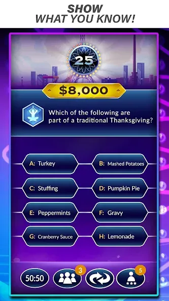 Скачать Official Millionaire Game [MOD: безлимитные подсказки и жизни] на телефон — скриншот 1