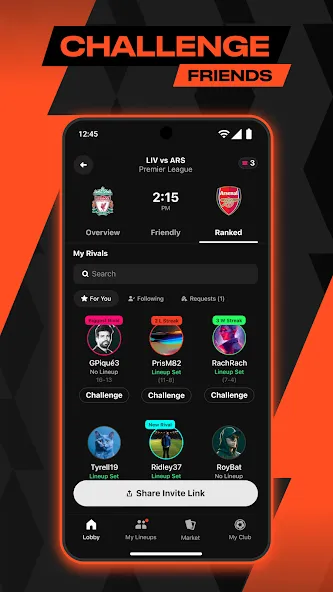 Скачать Sorare Rivals Fantasy Football [MOD: безлимитные монеты и все игроки открыты] на телефон — скриншот 2