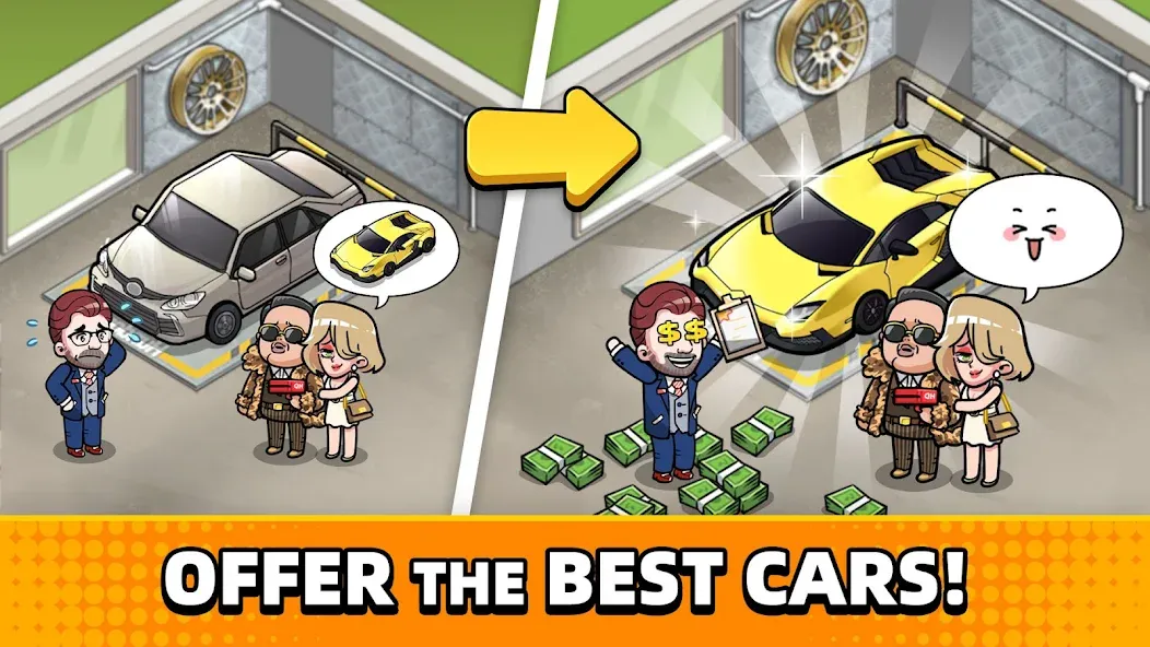 Взломанная Used Car Tycoon Game [MOD: безлимитные деньги и премиум-автомобили] на Андроид — скриншот 4